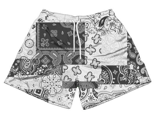 The Edition Brand Paisley Chop Black/White Shorts