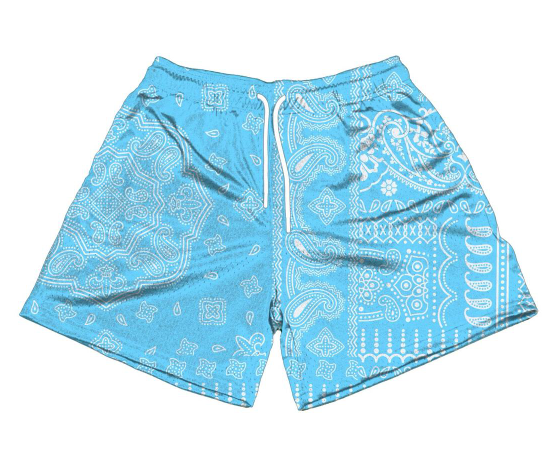 The Edition Brand Paisley Chop Baby Blue Shorts