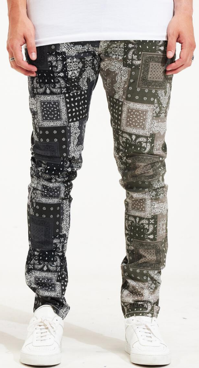 Embellish Two Tone Paisley Denim