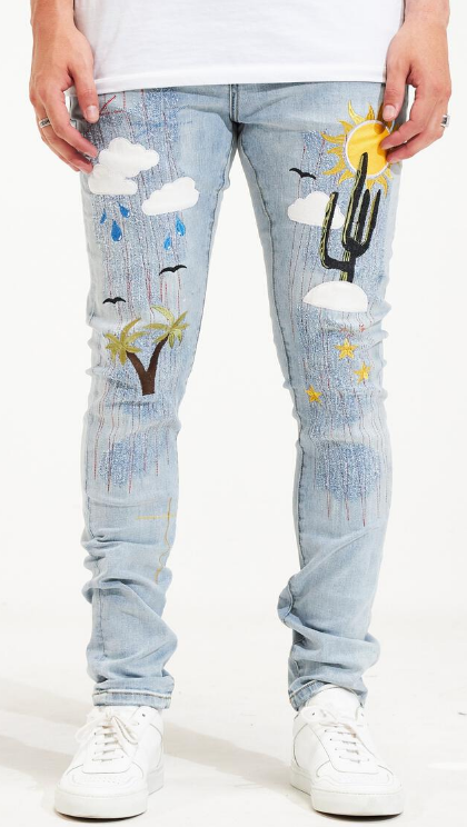 Embellish Indigo Denim Light Blue