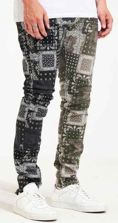 Embellish Two Tone Paisley Denim