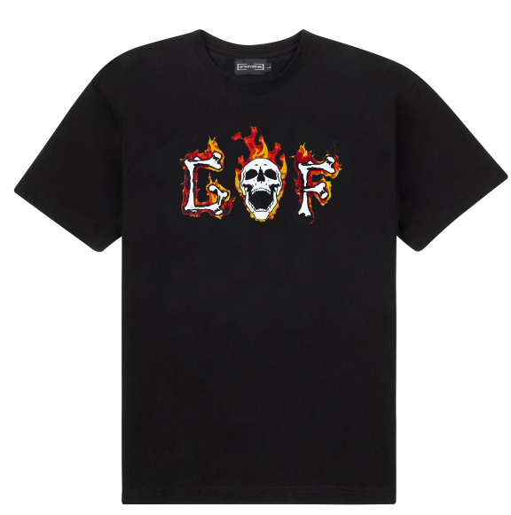 Gifts Of Fortune Flaming Skull Tee Black