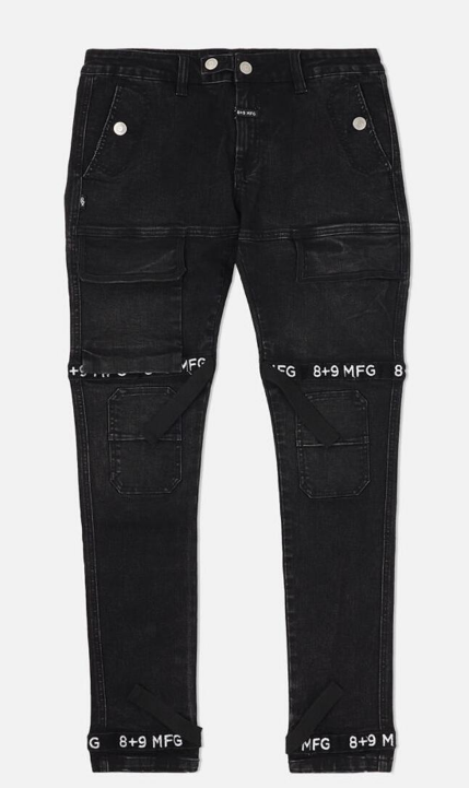 8 & 9 Clothing Strapped Up Utility Pants Black