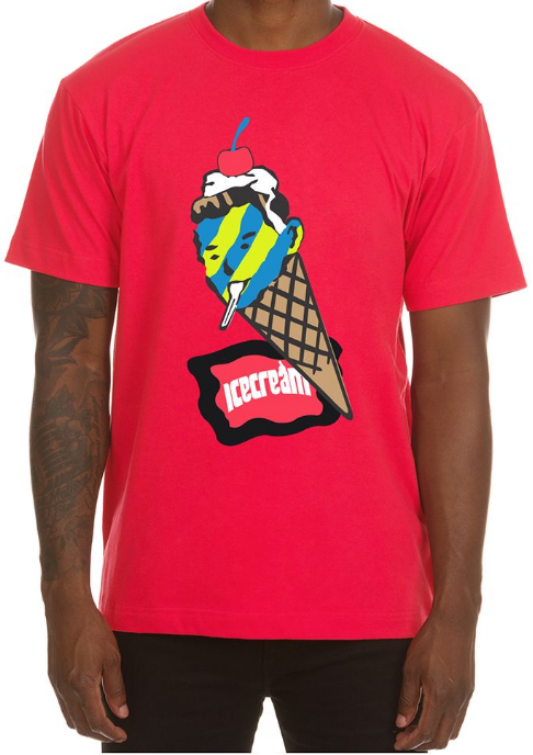 Icecream Cone Man SS Tee Neon Red