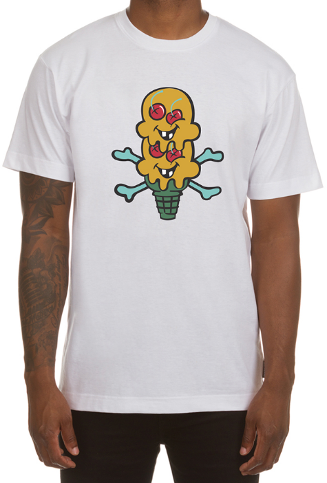 Icecream Two Scoops SS Tee White