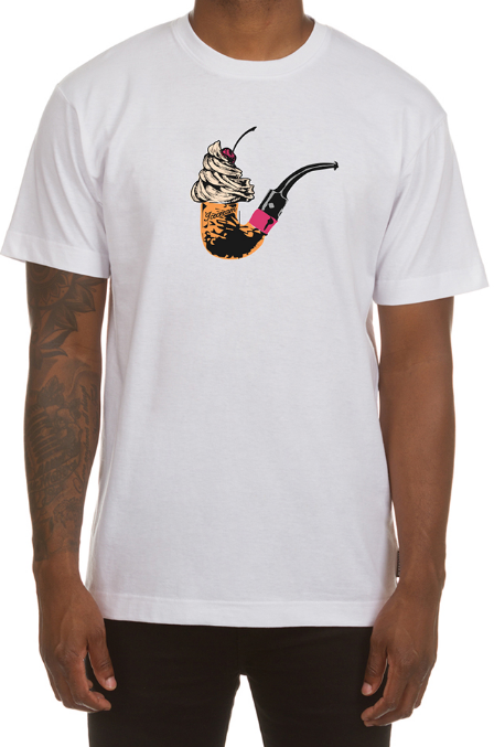 Icecream Put That In Your Pipe SS Tee White