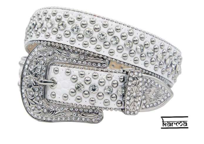 Karma Belts Rhinestone (White)