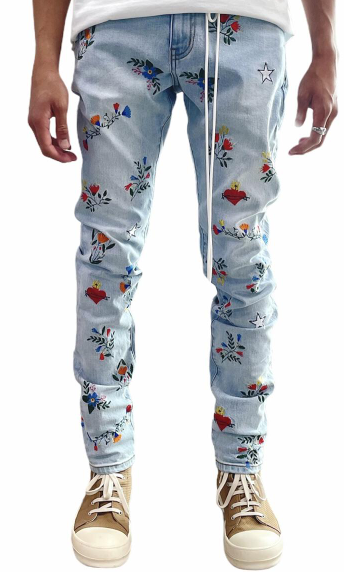 Lifted Anchors "Rialto" Embroidered Denim Pants