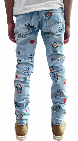 Lifted Anchors "Rialto" Embroidered Denim Pants