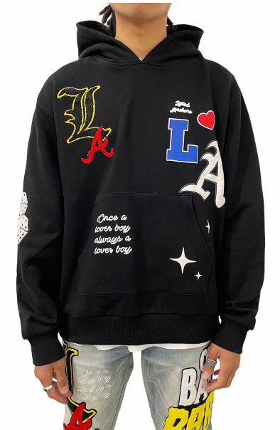 Lifted Anchors City Puff Print Hoodie Black
