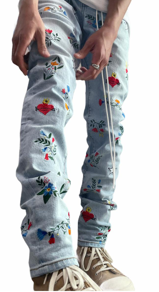 Lifted Anchors "Rialto" Embroidered Denim Pants
