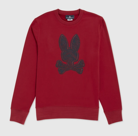 Psycho Bunny Dixon Logo Crewneck Wine