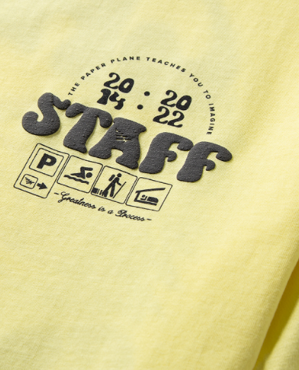 Paper Planes Camp Staff Tee Canary