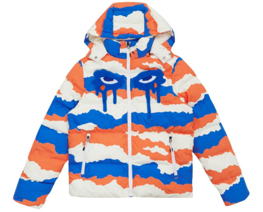 Roku Studio Camouflage Tear Drip Bubble Jacket Blue/Orange