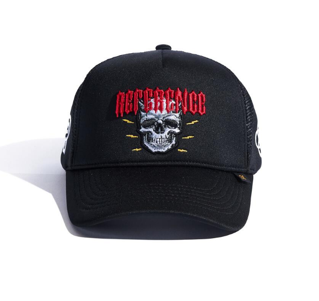 Reference Hat Skull Trucker Black