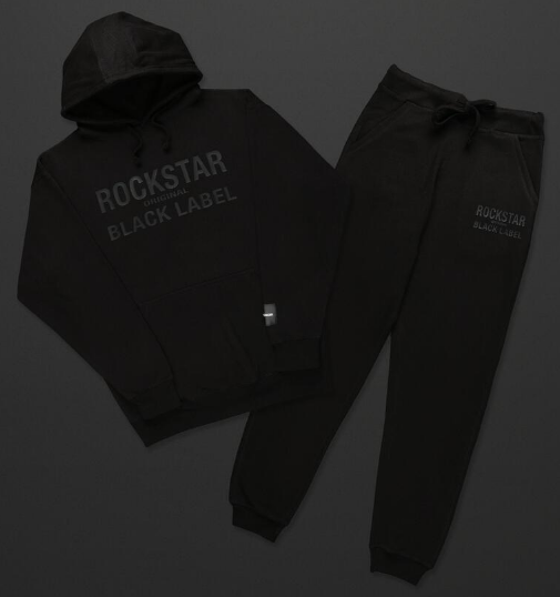 Rockstar Clio Black Graphic Hoodie Track Set