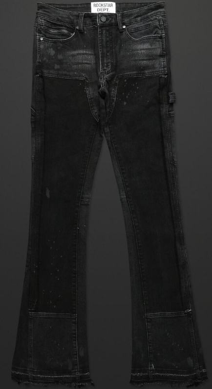 Rockstar Barson Black Stacked Flare Jean
