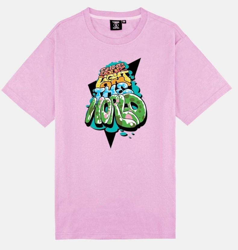 Tango Hotel Dr Dax Shine Your Light Tee Pink