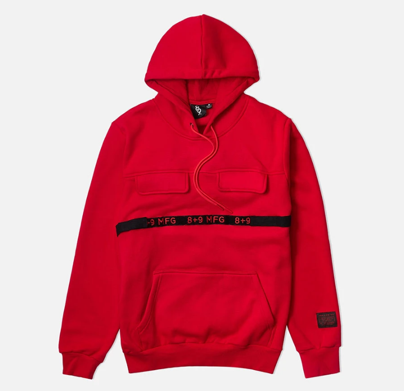 8 & 9 Strapped Up Hoodie (Red)