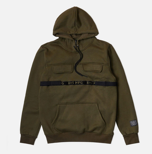 8 & 9 Strapped Up Hoodie (Olive)