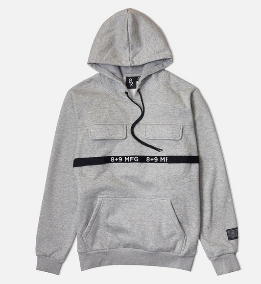 8 & 9 Strapped Up Hoodie (Heather Grey)