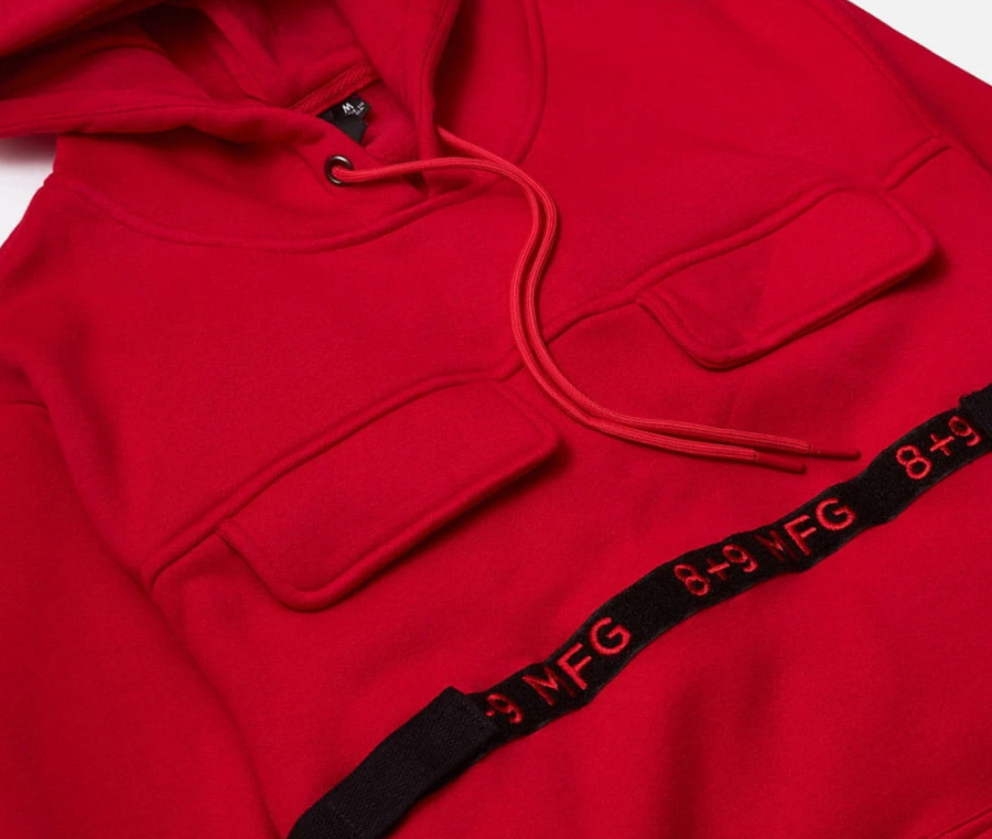 8 & 9 Strapped Up Hoodie (Red)